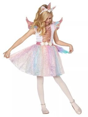 Spirit Shimmering Unicorn Costume - Pastel Pink Blue Purple Gold